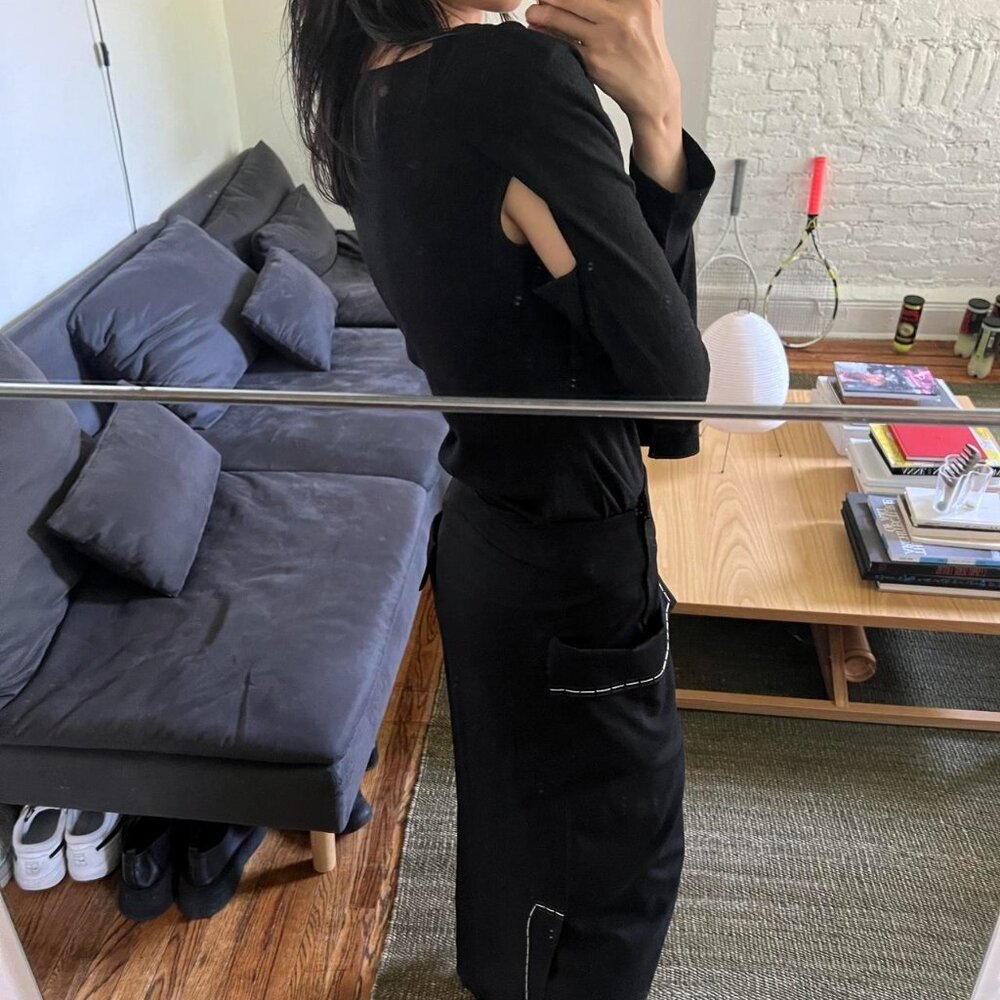 Yohji Yamamoto Femme black drape sweater - Picture 5 of 8